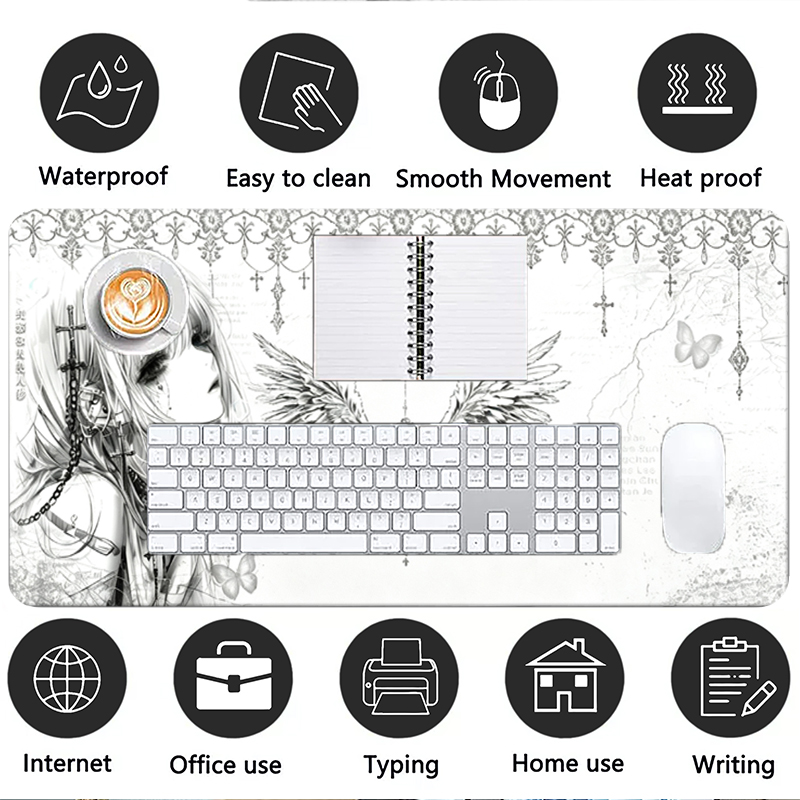 Leather Mousepad Black White A - Pc Gaming Anime review and price