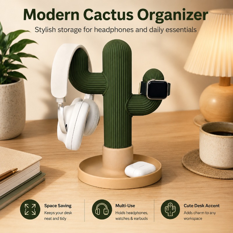 Minimalist Cactus Headset Stan - Headset Stand review and price