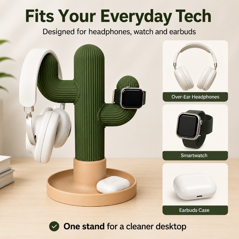 Minimalist Cactus Headset Stan - Headset Stand review and price