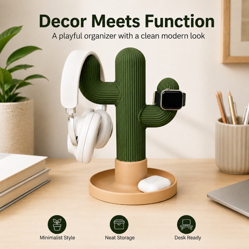 Minimalist Cactus Headset Stan - Headset Stand review and price